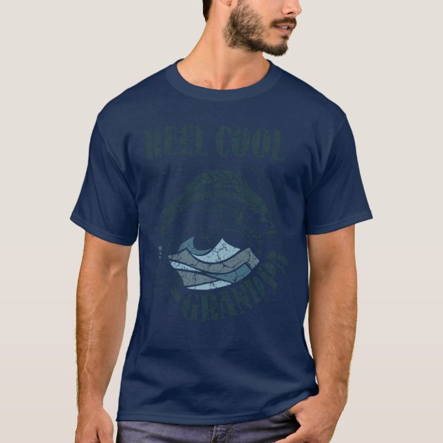 Reel Cool Grandpa Fishing Dad Gifts Fathers Day Fi T-Shirt (Front)