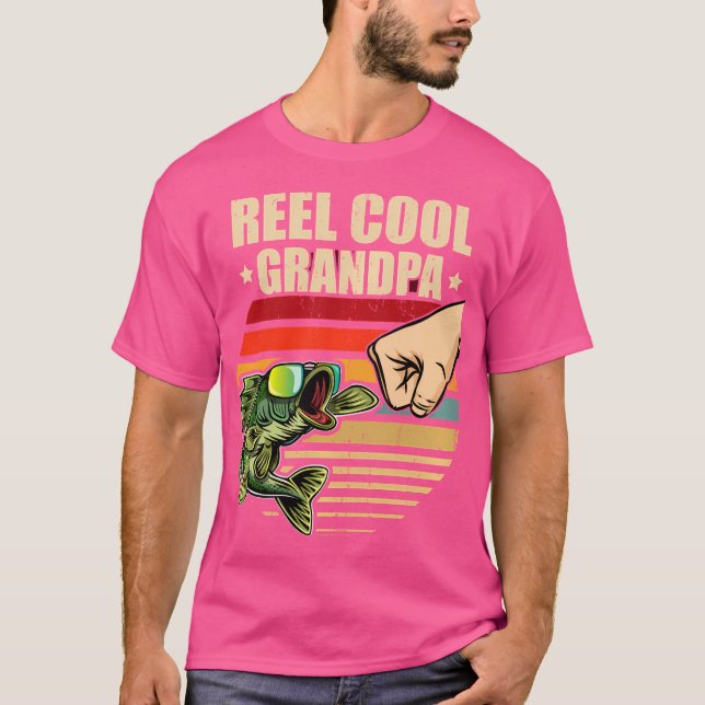 Reel Cool Grandpa Fishing Father'S Day Fist Bump T-Shirt (Front)