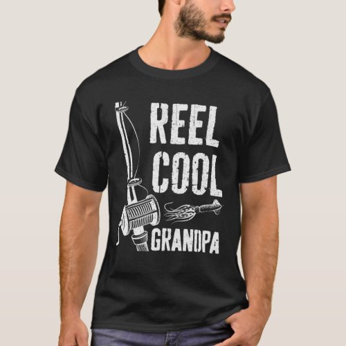 Reel Cool Grandpa Fishing Fathers Day Gift T_Shirt