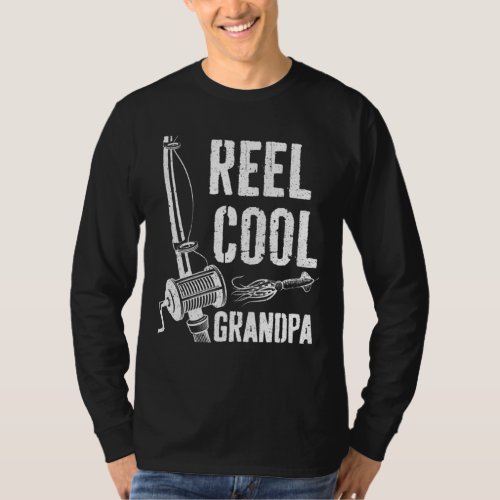 Reel Cool Grandpa Fishing Fathers Day Gift T_Shirt