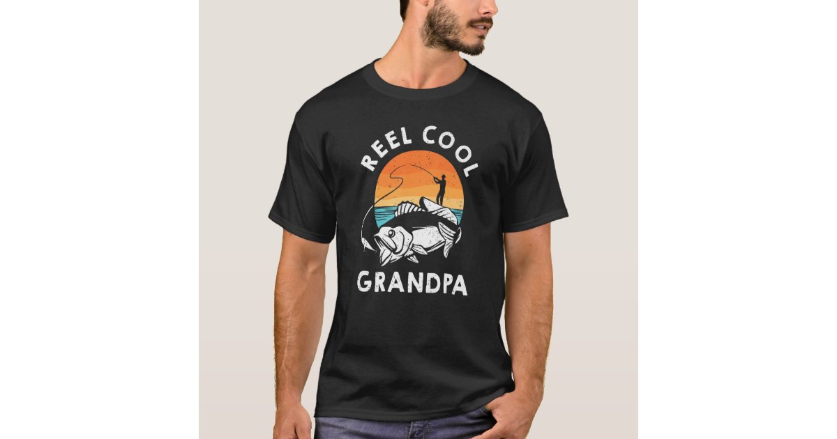 Men's Funny Reel Cool Grandpa Fishing T-Shirt Fisherman Gift Idea