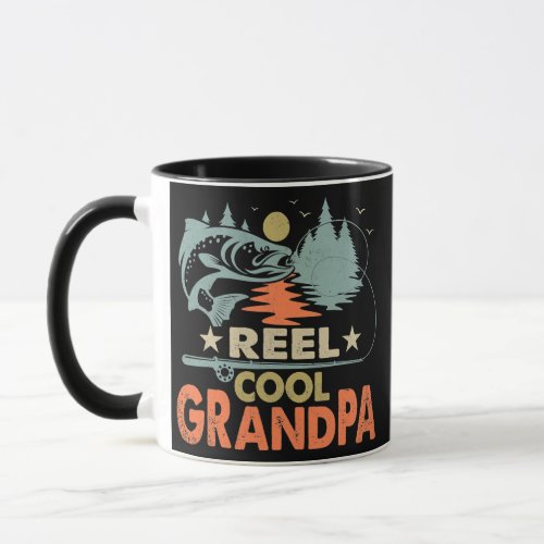 Reel Cool Grandpa Fishing Lover Vintage Fathers Mug
