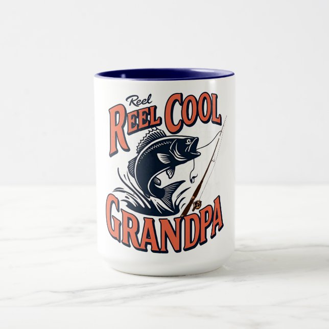 Reel Cool Grandpa Mug - Father's Day Fishing Gift (Center)