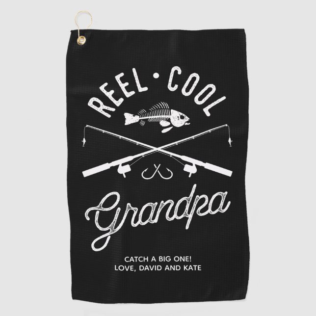 Reel Cool Grandpa Personalized Fishing Towel (Front)