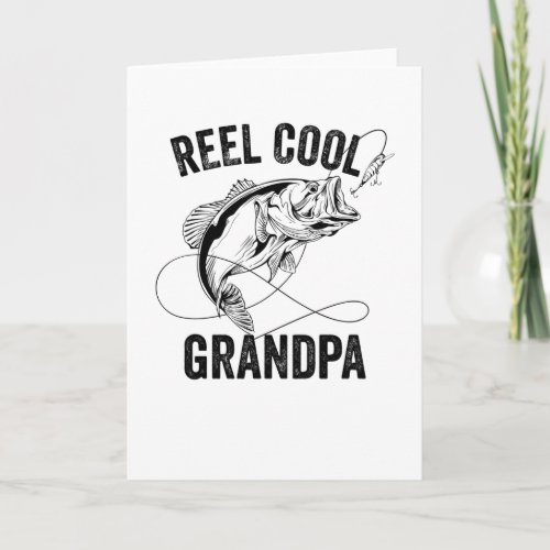 Reel Cool Grandpa Retro Fathers Day Fishing Gift Card