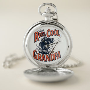 Reel Cool Grandpa Silver Pocket Watch