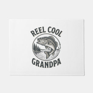 Reel Cool Grandpa Vintage Fishing Bass Shirt Desig Doormat