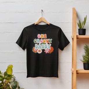 Reel Cool Groovy Dad Retro Vintage Rainbow Flower T-Shirt
