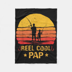 Reel Cool Pap Fishing Fathers Day Fleece Blanket