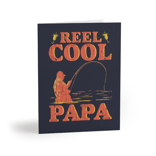 Reel Cool Papa Father's Day Card (Reel Cool Papa Fishing Lover Dad Fathers Day Greetings Card)