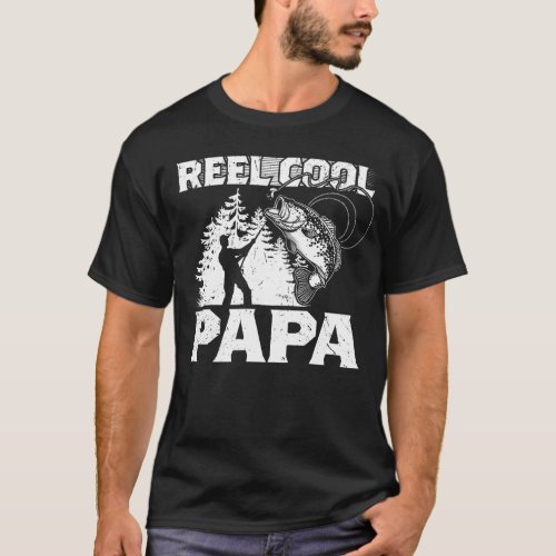 Reel Cool Papa Fathers Day Fishing Lover Gift T_Shirt