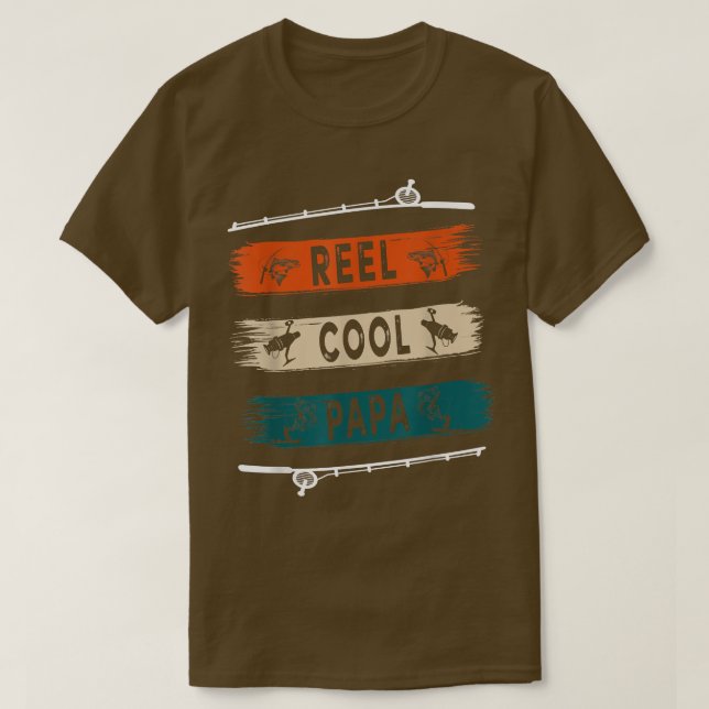 Reel Cool Papa Fisherman Funny Fishing Tee  (Design Front)