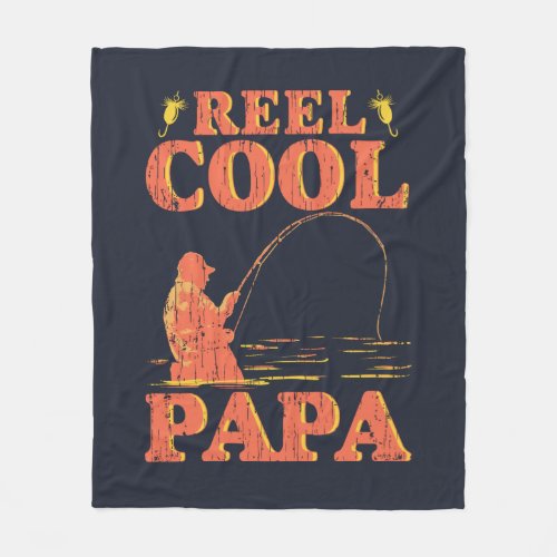 Reel Cool Papa Fishing Dad Fleece Blanket