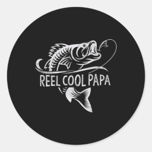 Reel Cool Papa Fishing Dad Gifts Father's Day Fish Classic Round Sticker
