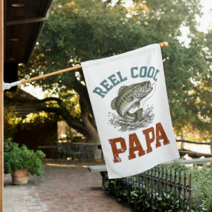 Reel Cool Papa Fishing Father's Day House Flag