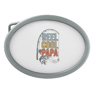 Reel Cool Papa Fishing Shirt Design_1 Belt Buckle