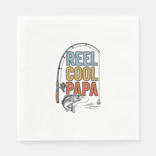 Reel Cool Papa Fishing Shirt Design_1 Napkins