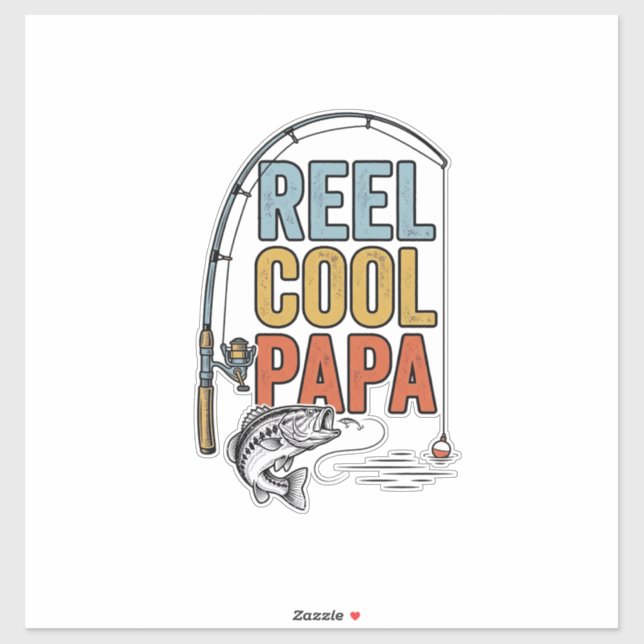 Reel Cool Papa Fishing Shirt Design_1 Sticker (Sheet)