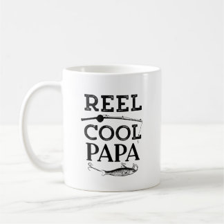 Reel Cool Papa Funny Fishing Pun Grandpa Mens Coffee Mug