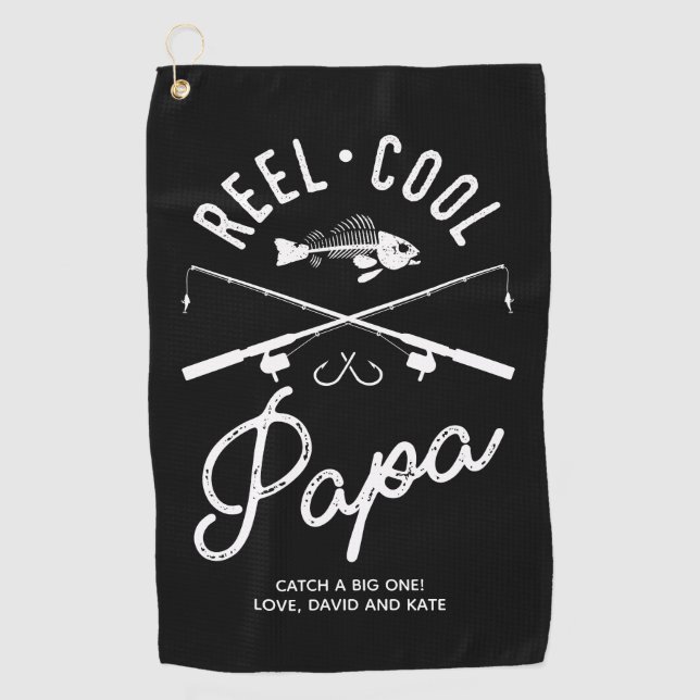 Reel Cool Papa Personalized Fishing Towel (Front)