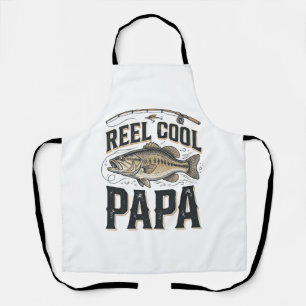 Reel Cool Papa Vintage Fishing Vector Design_1 Apron