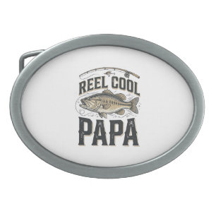 Reel Cool Papa Vintage Fishing Vector Design_1 Belt Buckle