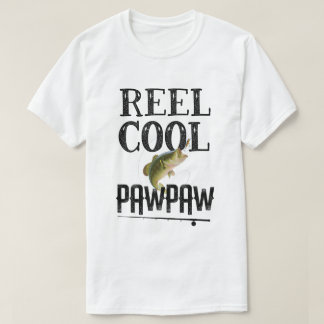 Reel Cool Pawpaw Funny Fishing Pun Grandpa Mens T-Shirt
