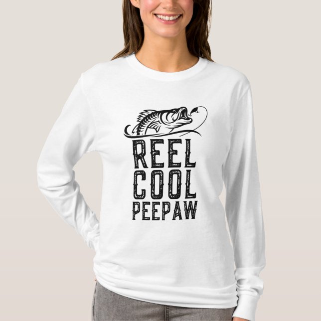 Reel Cool Peepaw Fishing Funny Grandpa Gift Christ T-Shirt (Front)