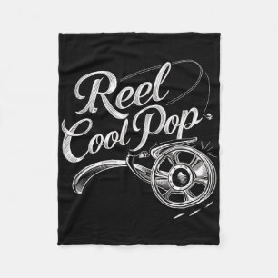 Reel Cool Pop Fishing Grandpa Gifts Funny Graphic Fleece Blanket