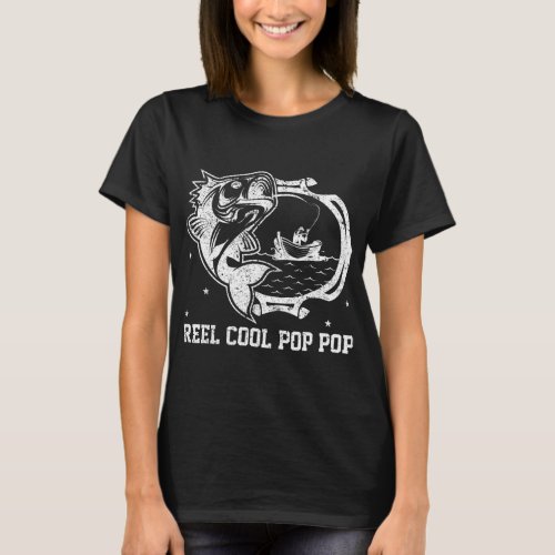 Reel Cool Pop Pop Fisherman Retro Fishing T_Shirt
