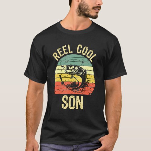Reel Cool Son Fishing  Men Boys Fishing  Retro T_Shirt