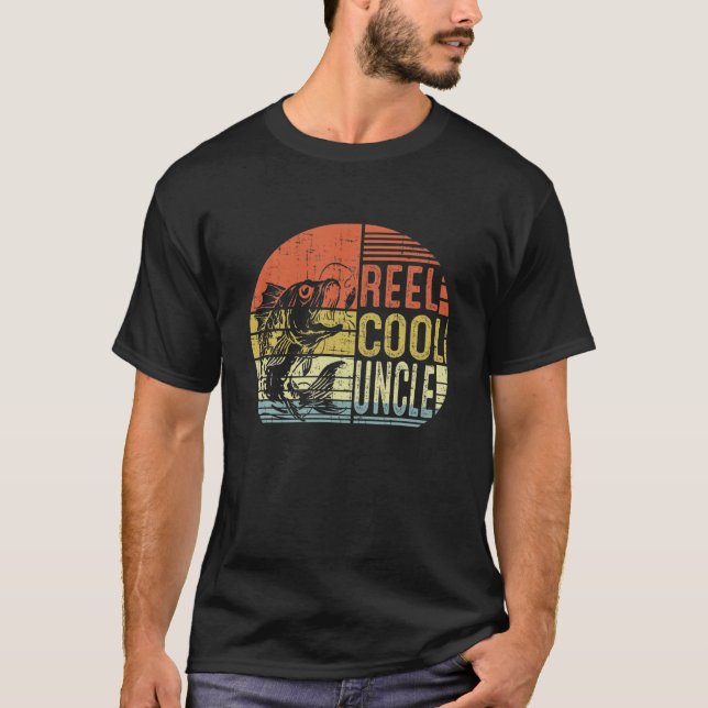 Reel Cool Uncle Fishing Dad Gifts Father's Day Fis T-Shirt (Front)