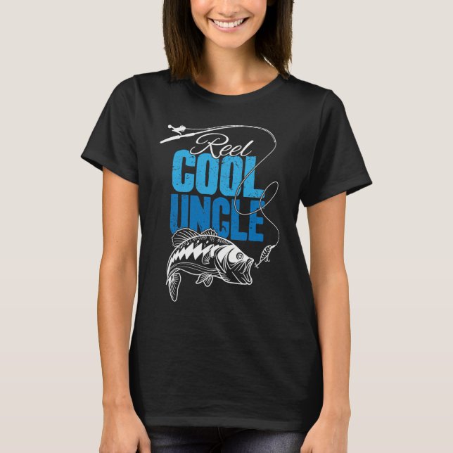 Reel Cool Uncle Funny Fishing T-Shirt (Front)