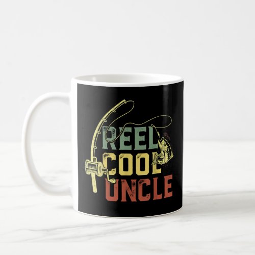 Reel Cool Uncle Vintage Flag Fishing Fathers Day  Coffee Mug
