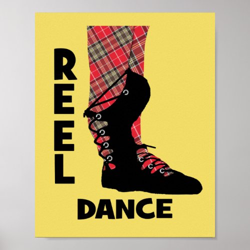 Reel Dance Scottish Country Dance Themed Poster