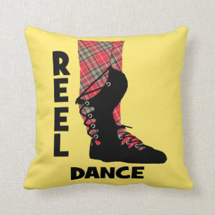 Reel Dance Scottish Country Dance Themed Throw Pillow
