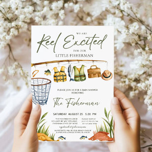 Reel Excited Baby Shower Invitation Fishing Theme