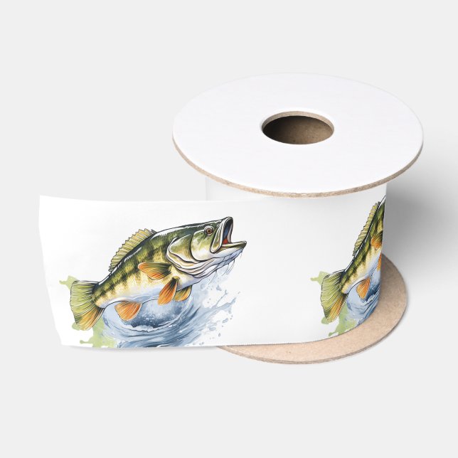 Reel Excited Big Fish Fisherman Baby Shower Satin Ribbon (Spool)