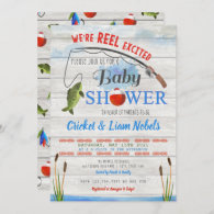 Reel Excited Fishing Baby Boy Shower Invitation