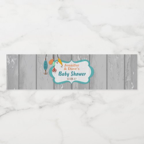 Reel Excited Fishing Baby Shower Bottle Labels