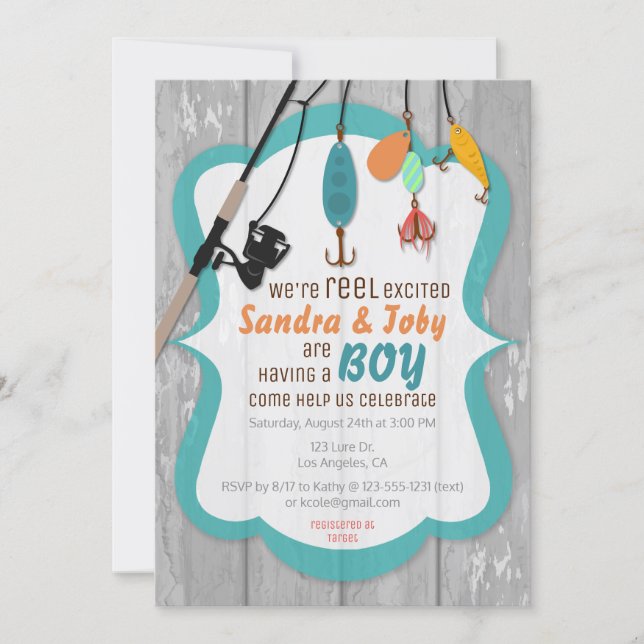 Reel Excited Fishing Baby Shower Invitation (Front)