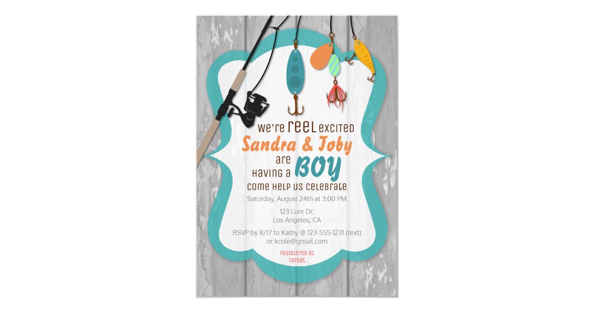 Reel Excited Fishing Baby Shower Invitation