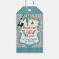 Reel Excited Fishing Baby Shower Party Favor Tags