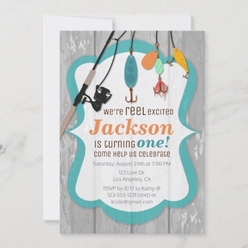 Reel Excited Fishing Birthday Invitation