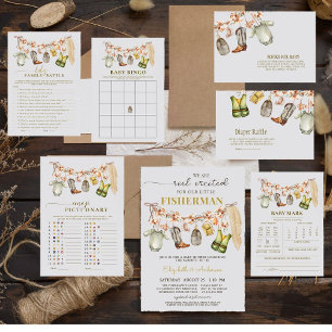 Reel Excited Fishing Books for Baby Shower Card