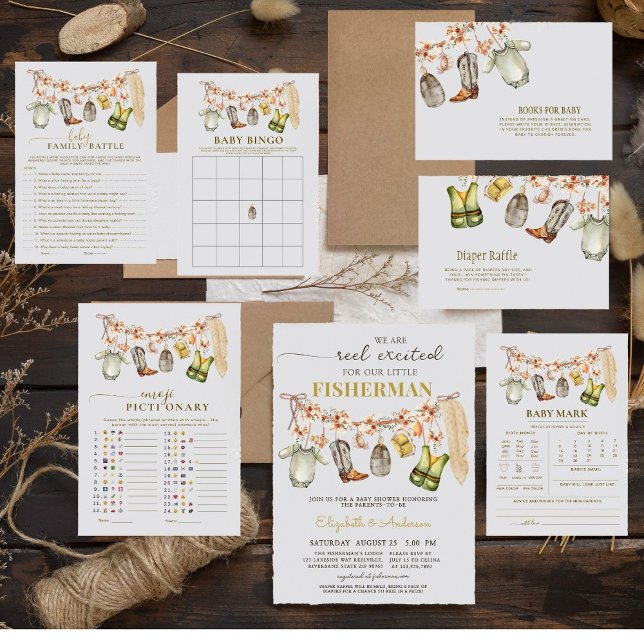 Reel Excited Fishing Books for Baby Shower Card (Creator Uploaded)