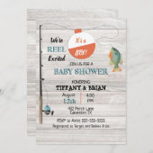 Reel Excited Fishing Boy Baby Shower Invitation (Front/Back)