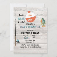 Reel Excited Fishing Boy Baby Shower Invitation