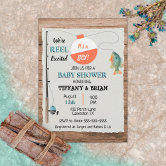 Fishing Baby Shower Invitation, Couples Baby Shower, REEL Excited