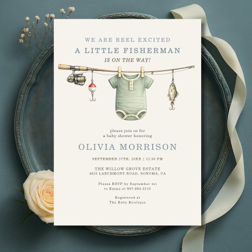 Clothesline Terracotta Rustic baby shower invitation